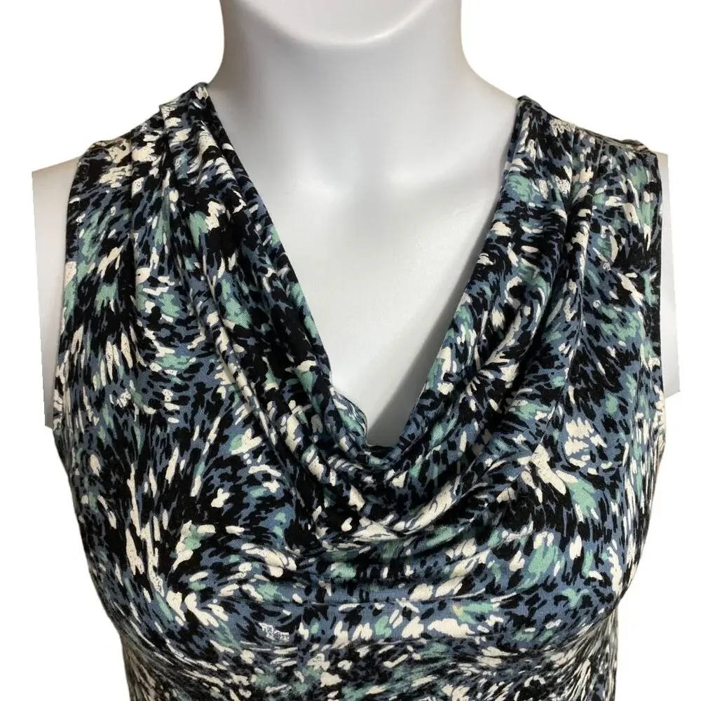 Soma blue green & white Lounge wear drape neck dress‎ XSmall